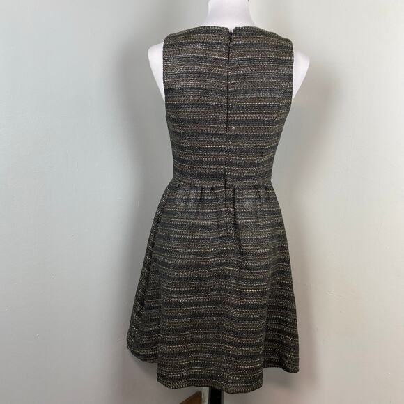 Anthropologie Moulinette Soeurs Metallic Tweed Glissade Fit & Flare Dress 4 - Picture 5 of 10